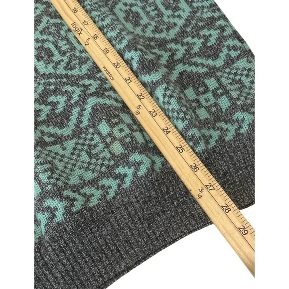 VTG Maser Austria Ski Jacquard Sweater Size 42 Geometric Mint Green Grey - Picture 6 of 9
